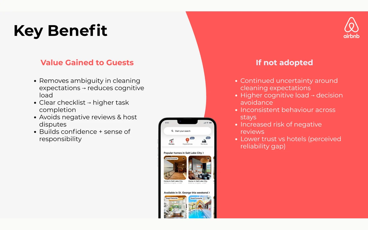 Slide from the Airbnb checkout redesign presentation