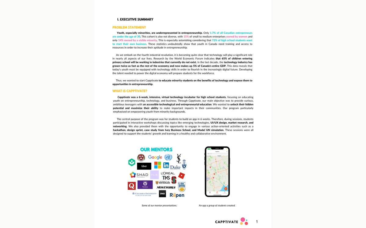 Capptivate executive summary cover